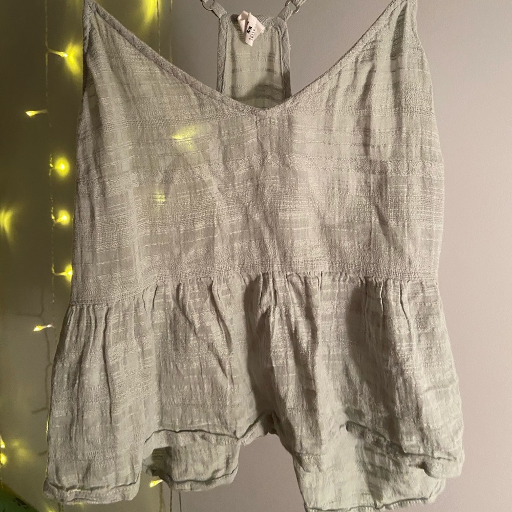 Spaghetti strap light green tank top